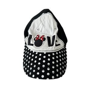 Disney Minnie Mouse Embroidered Polka Dot Baseball Cap Hat Adjustable